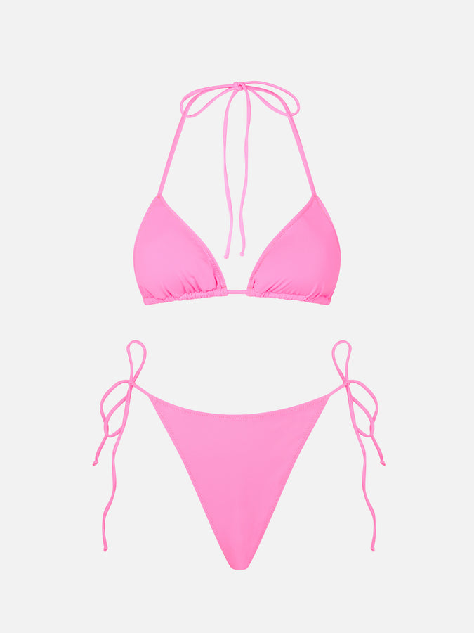 Mc2 Saint Barth Bikini Da Donna A Triangolo Rosa Fluo