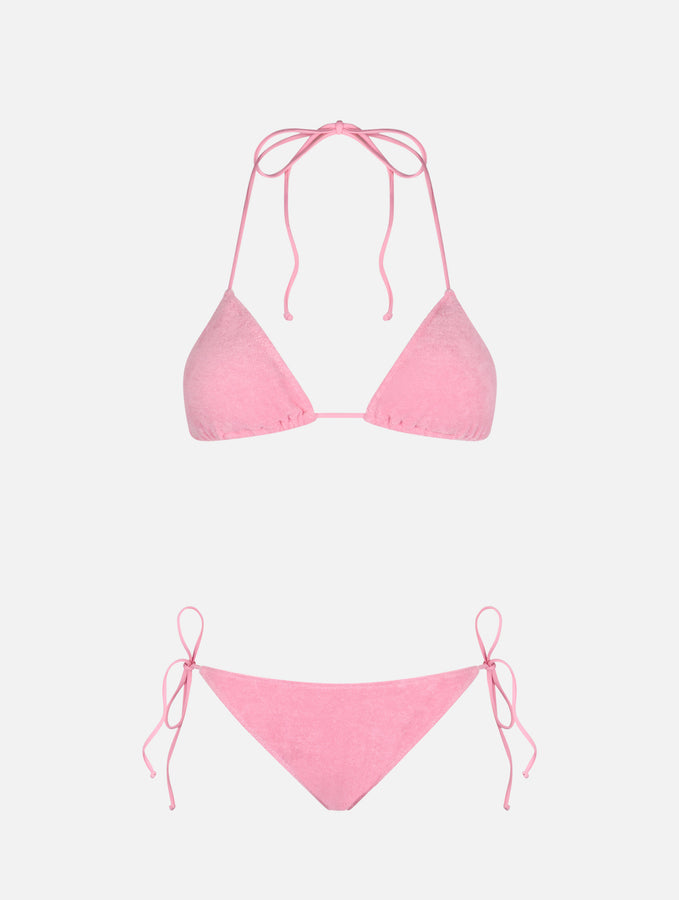 Mc2 Saint Barth Bikini Da Donna A Triangolo Rosa In Spugna Leah Virgo