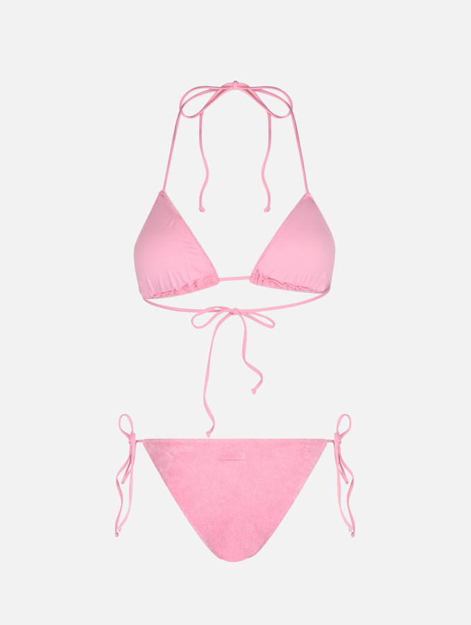 Mc2 Saint Barth Bikini Da Donna A Triangolo Rosa In Spugna Leah Virgo