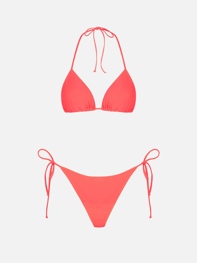Mc2 Saint Barth Bikini Da Donna A Triangolo Rosso Fluo