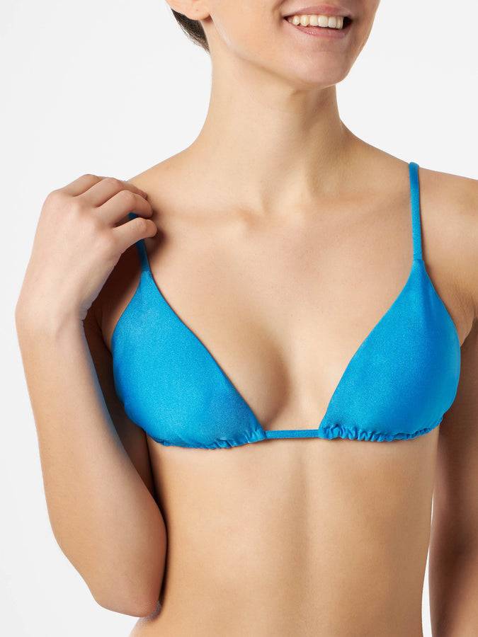 Mc2 Saint Barth Bikini Da Donna A Triangolo Top Bluette