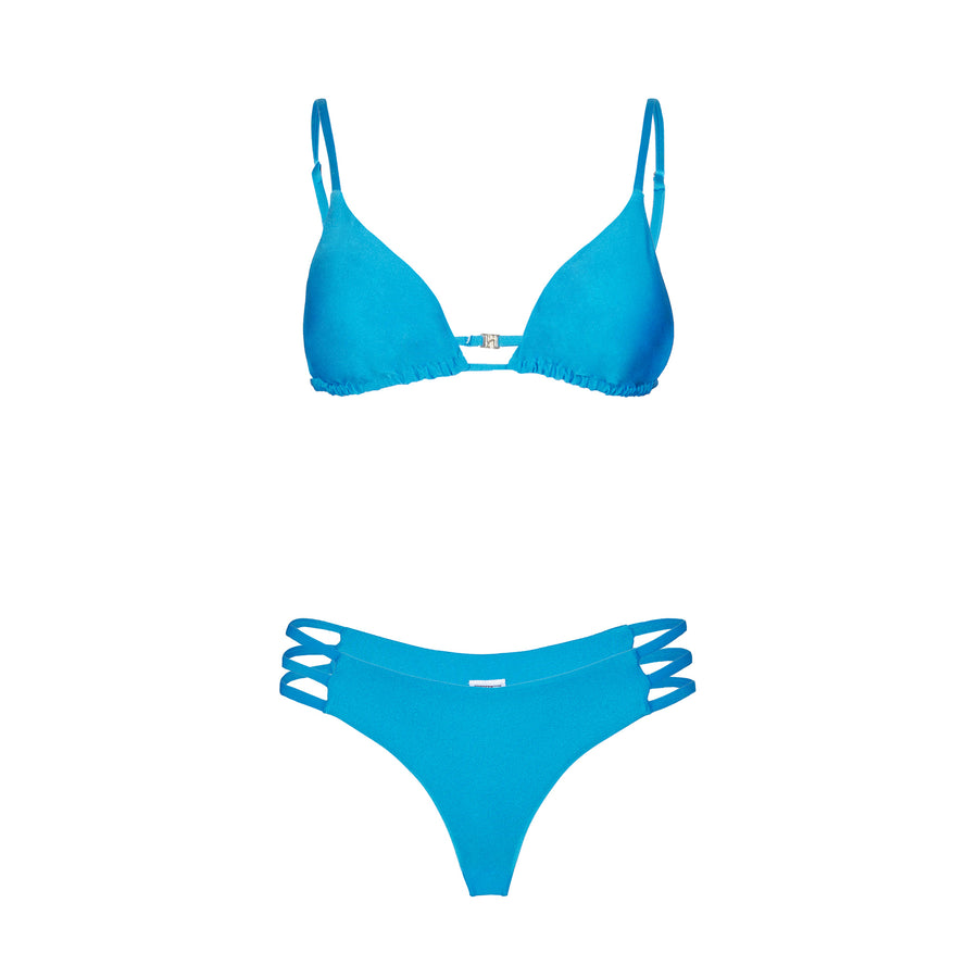 Mc2 Saint Barth Bikini Da Donna A Triangolo Top Bluette