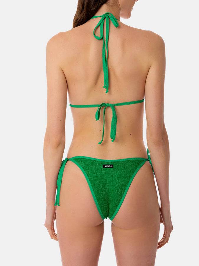 Mc2 Saint Barth Bikini Da Donna A Triangolo Verde Crinkle