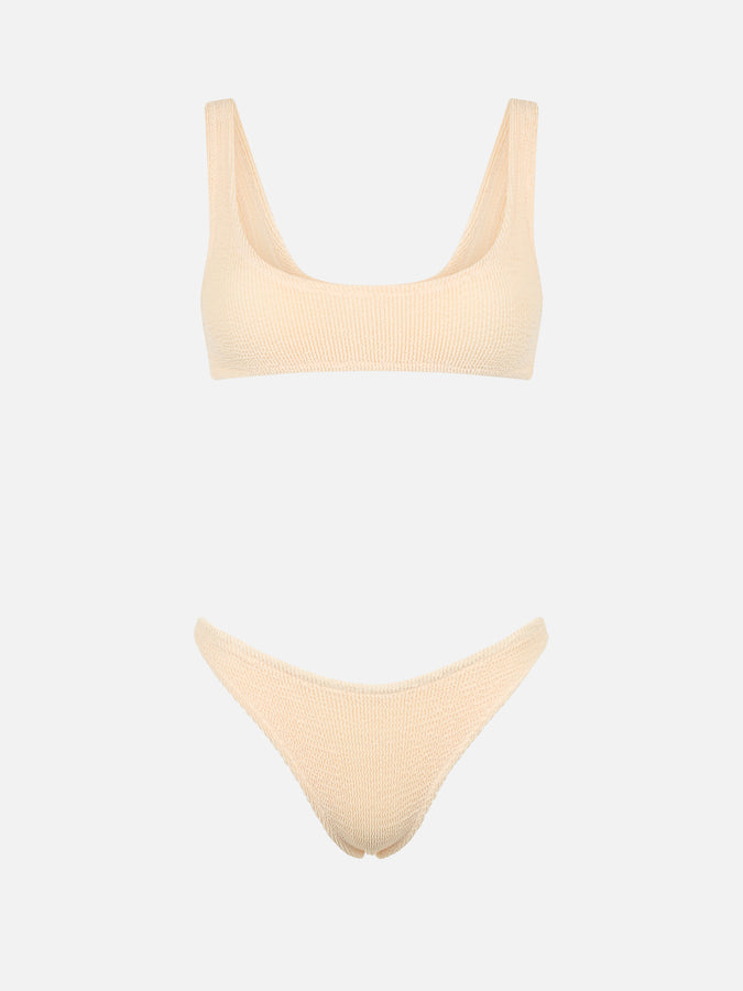 Mc2 Saint Barth Bikini Da Donna Classico A Bralette Beige Crinkle