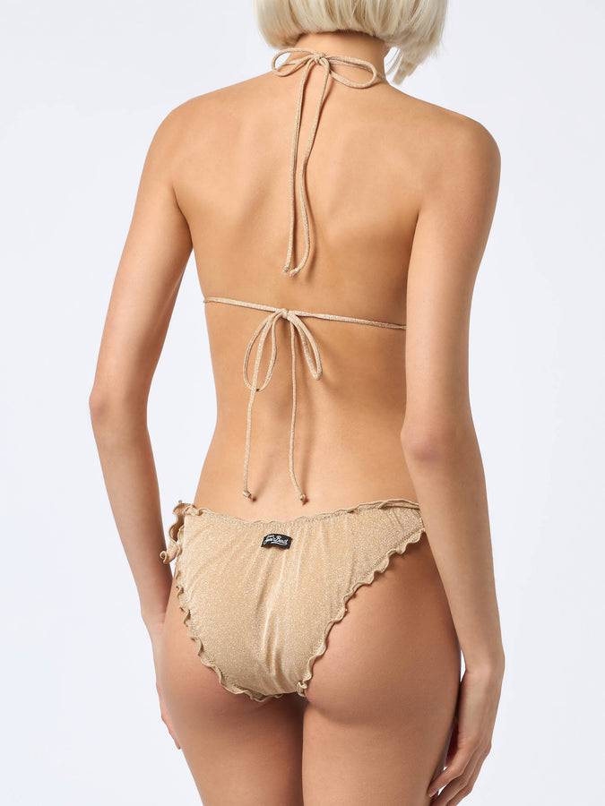 Mc2 Saint Barth Bikini Da Donna Classico A Triangolo Oro Lurex Sagittarius Moon