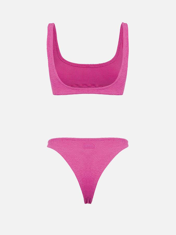 Mc2 Saint Barth Bikini Da Donna Classico Rosa Crinkle Naima Elise