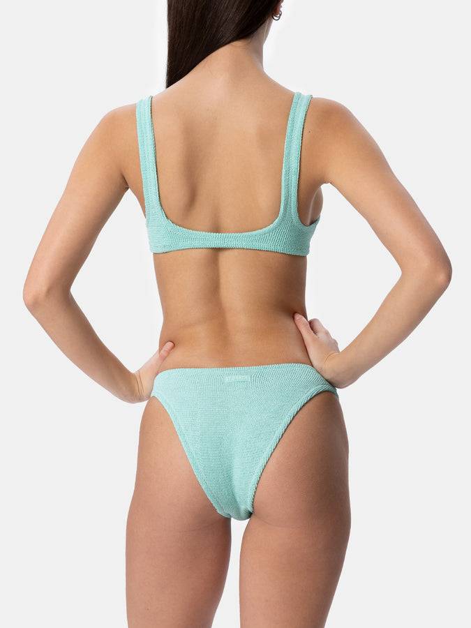 Mc2 Saint Barth Bikini Da Donna Classico Verde Salvia In Lurex Crinkle Naima Elise