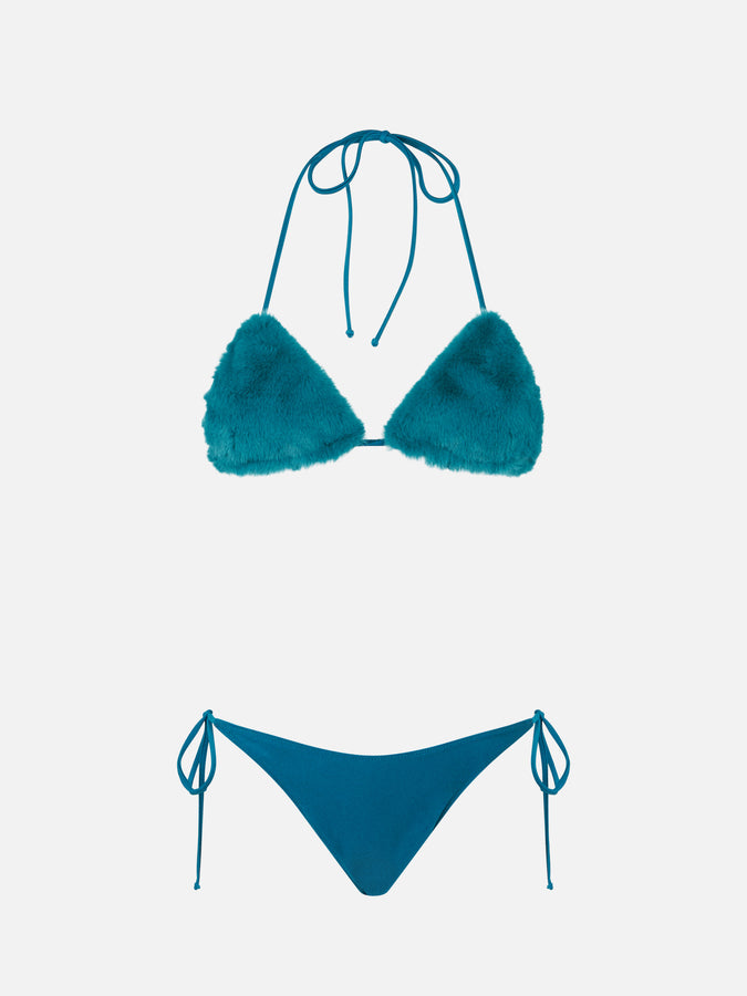 Mc2 Saint Barth Bikini Da Donna Con Top A Triangolo Verde Acqua