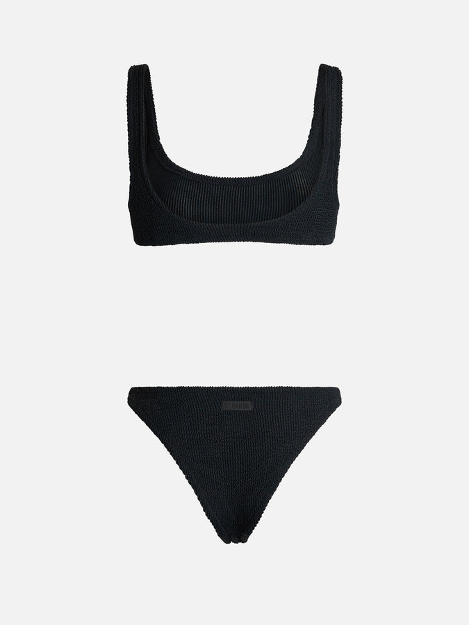 Mc2 Saint Barth Bikini Da Donna Nero Classico A Bralette Crinkle Naima Naomi