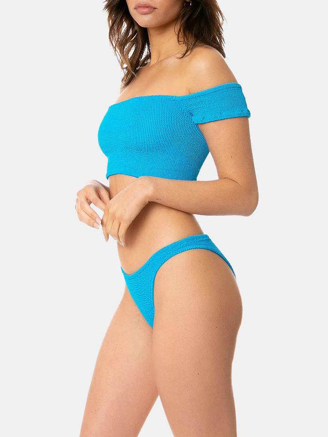 Mc2 Saint Barth Bikini Da Donna Turchese Crinkle Spallina Larga