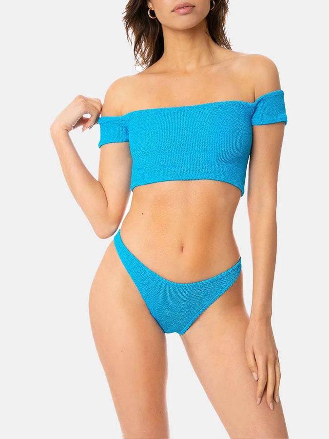 Mc2 Saint Barth Bikini da donna turchese crinkle spallina larga