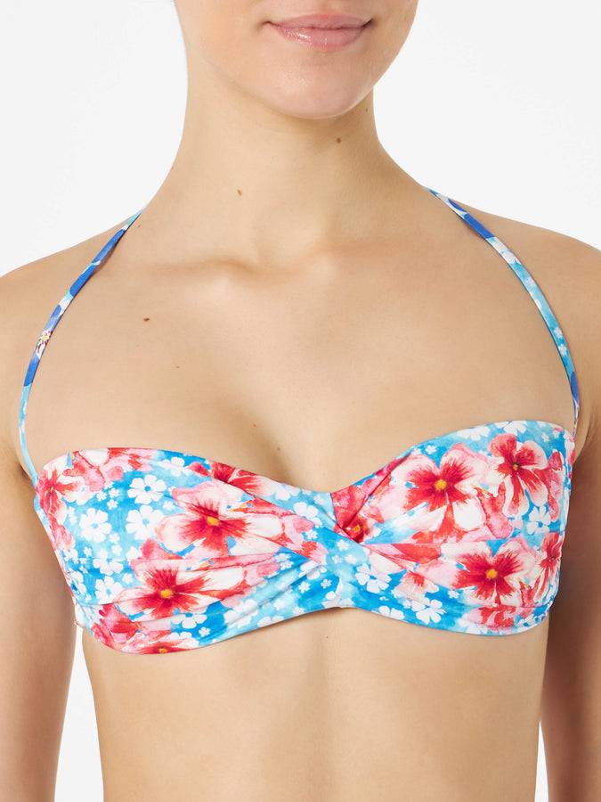Mc2 Saint Barth Bikini Donna A Fascia Con Stampa Fiori