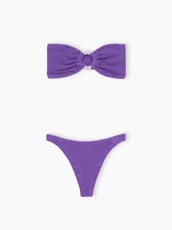 Mc2 Saint Barth Bikini Donna A Fascia Viola Stropicciato Yulia Naomi