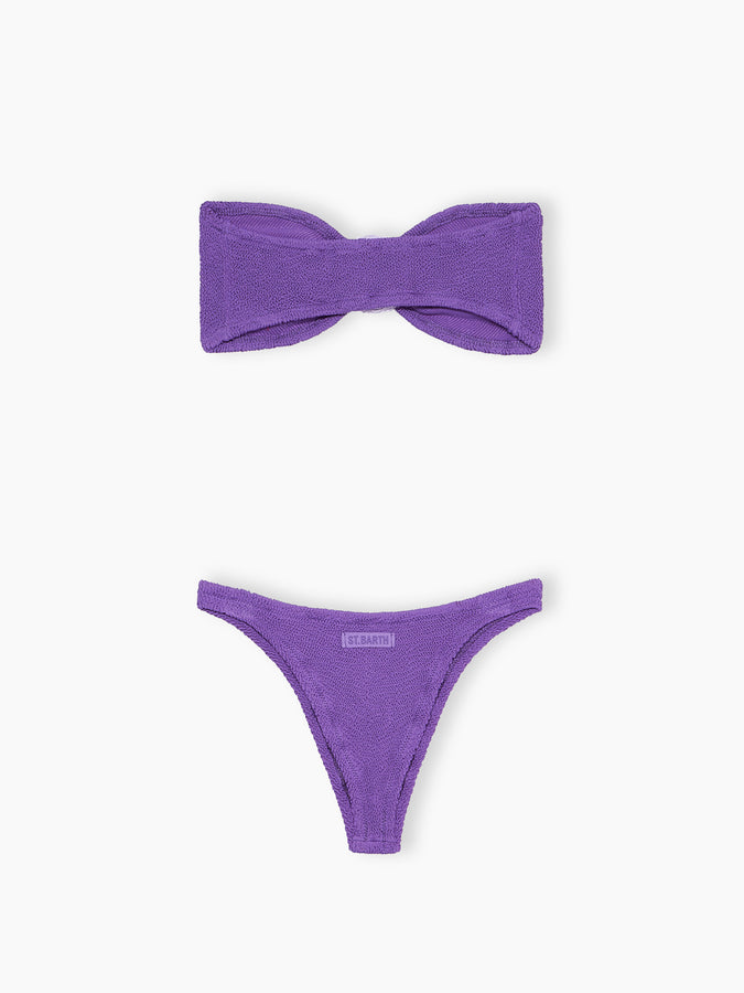 Mc2 Saint Barth Bikini Donna A Fascia Viola Stropicciato Yulia Naomi