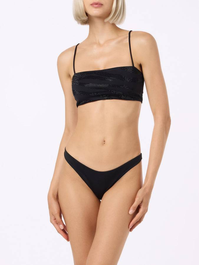 Mc2 Saint Barth Bikini Donna A Fascia Zebrato Athena Naomi Con Strass