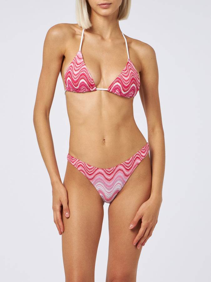 Mc2 Saint Barth Bikini Donna A Triangolo In Maglia Raschel Leah Naomi