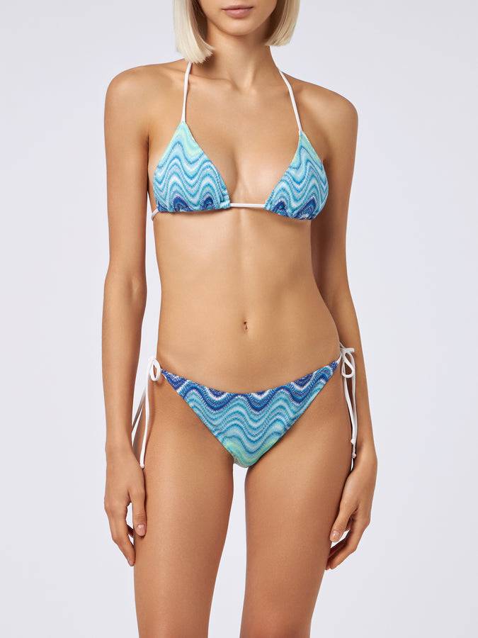 Mc2 Saint Barth Bikini Donna A Triangolo In Maglia Raschel Leah Virgo