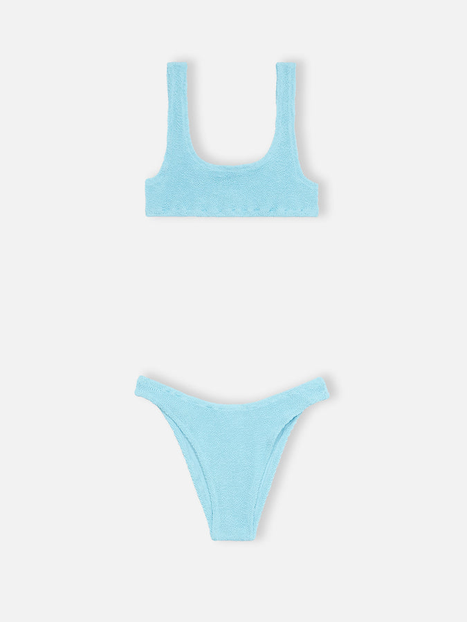 Mc2 Saint Barth Bikini Donna Azzurro Classico Stropicciato Naima Elise