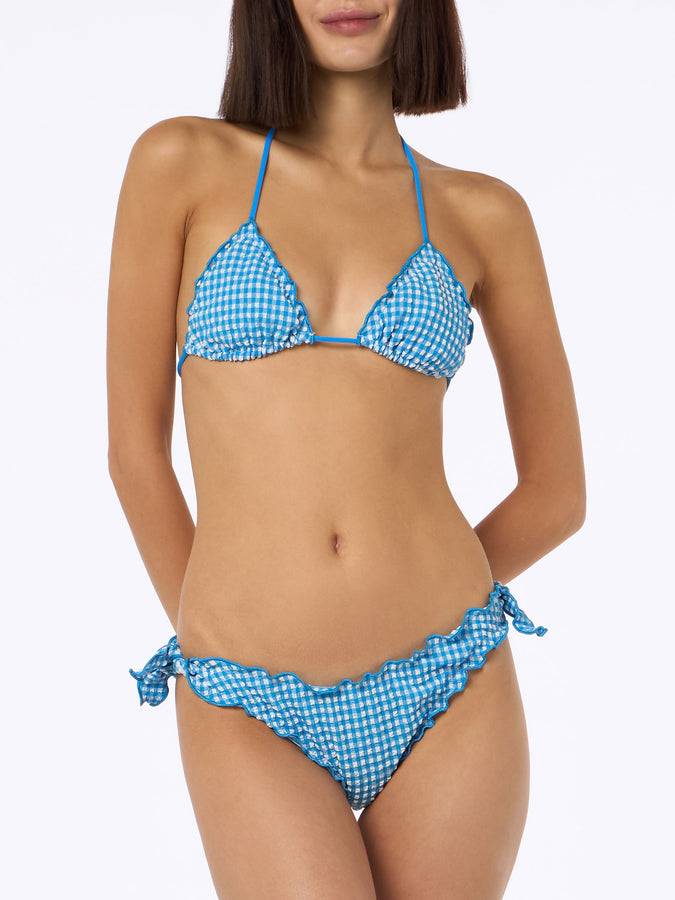 Mc2 Saint Barth Bikini Donna Classico A Triangolo In Seersucker Sagittarius Moon