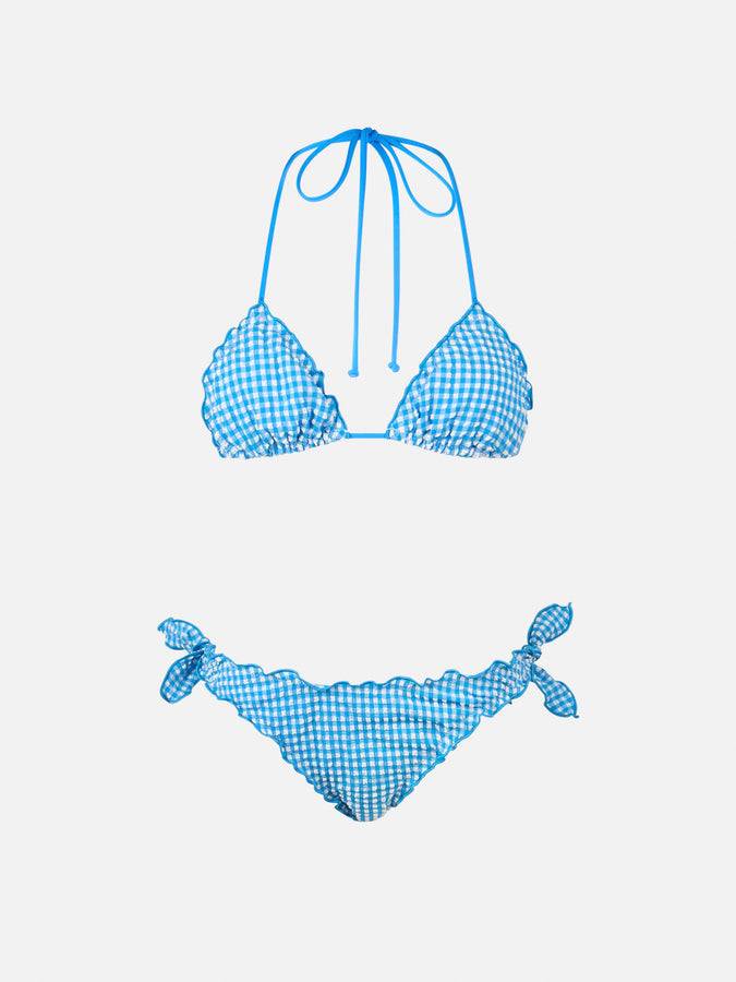 Mc2 Saint Barth Bikini Donna Classico A Triangolo In Seersucker Sagittarius Moon