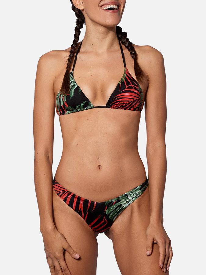 Mc2 Saint Barth Bikini Jumbo Stampa Foglie Tropicali Con Slip Da Bagno Sgambato
