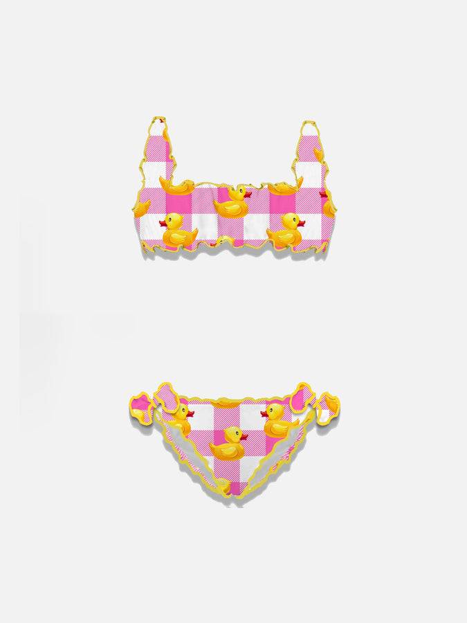 Mc2 Saint Barth Bikini per bambina rosa vichy e papere