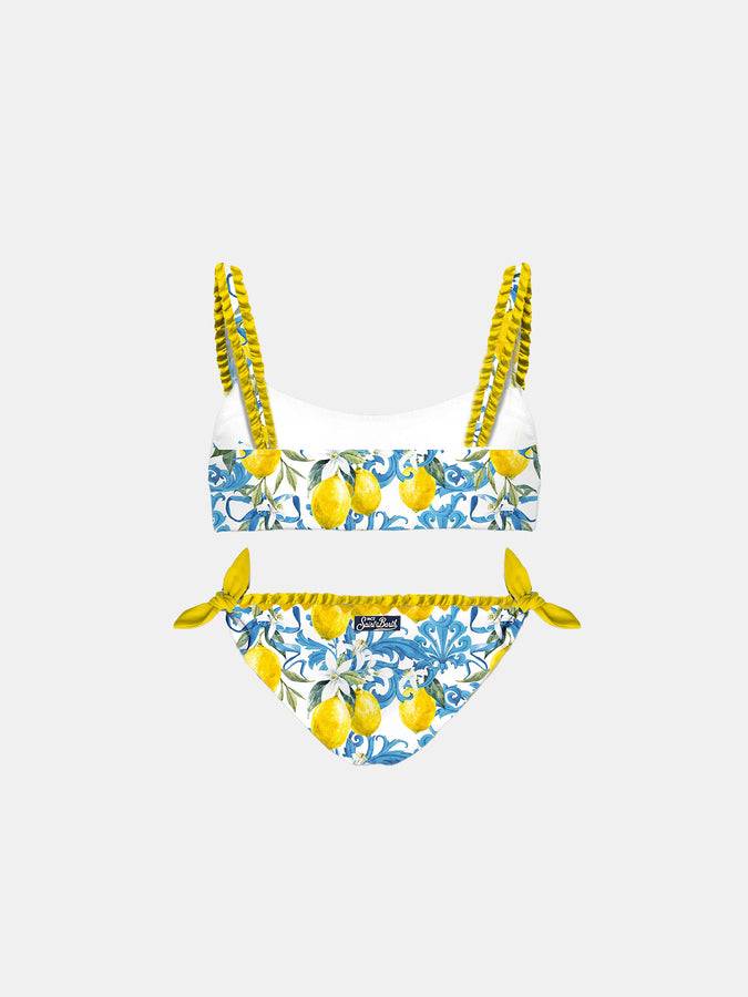 Mc2 Saint Barth Bikini Top Bambina Con Stampa Barocca