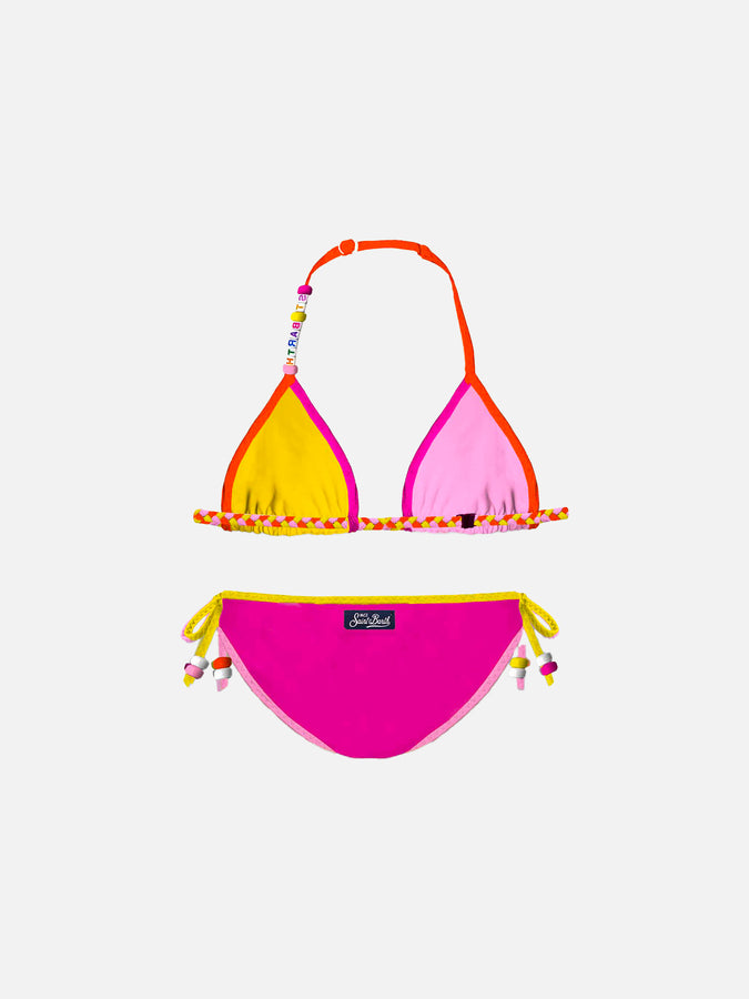 Mc2 Saint Barth Bikini Triangolo Da Bambina Con Charms