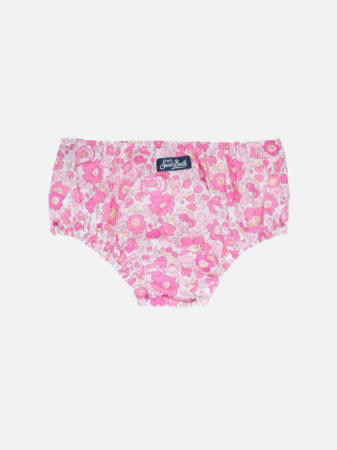 Mc2 Saint Barth Bloomer Per Neonata Pimmy Con Stampa Betsy | REALIZZATO CON TESSUTO LIBERTY