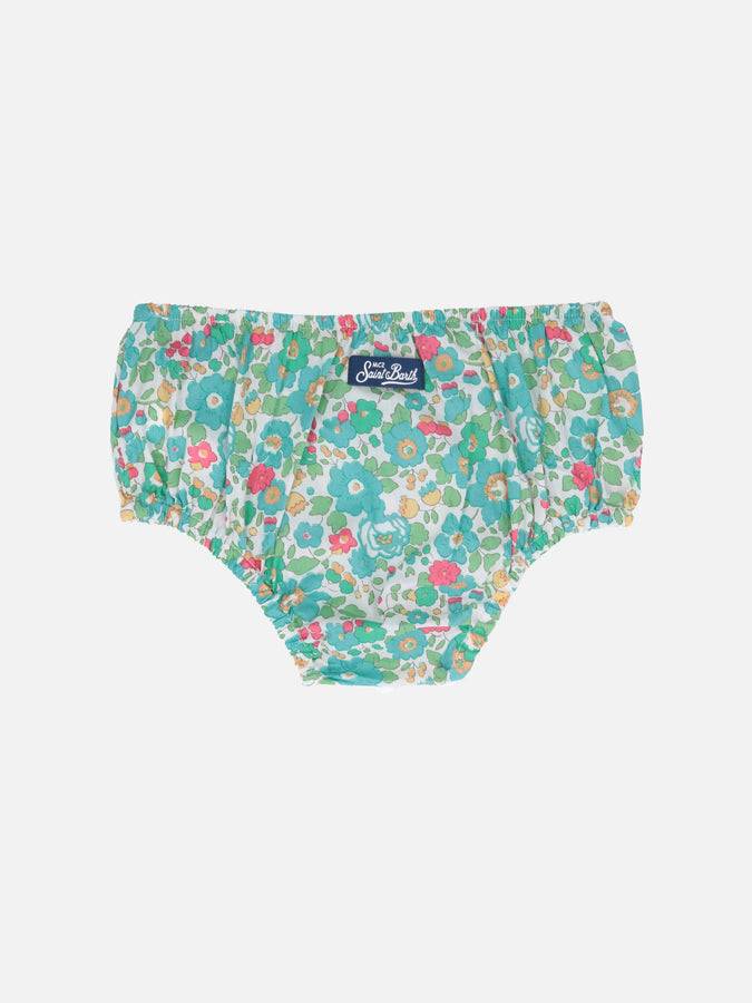 Mc2 Saint Barth Bloomer Per Neonata Pimmy Con Stampa Betsy | REALIZZATO CON TESSUTO LIBERTY