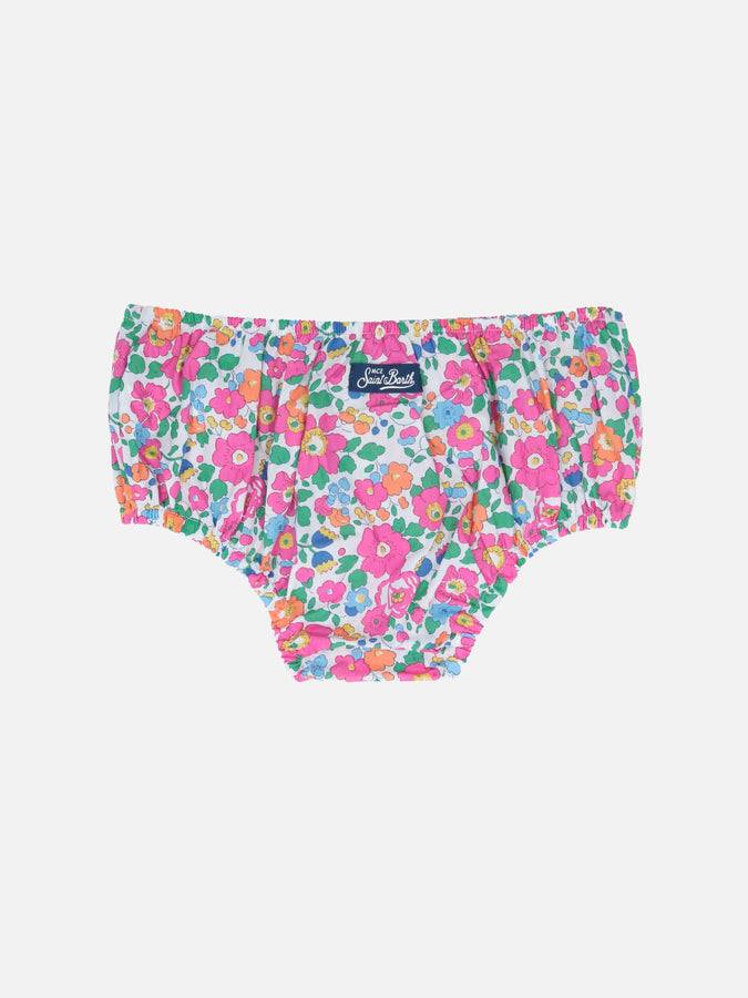 Mc2 Saint Barth Bloomer Per Neonata Pimmy Con Stampa Betsy | REALIZZATO CON TESSUTO LIBERTY