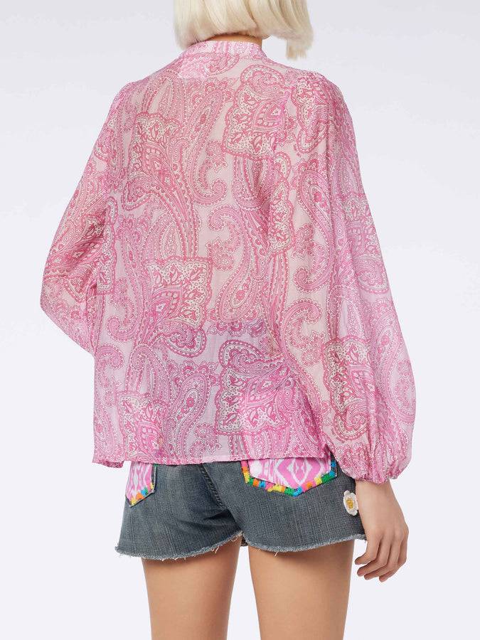 Mc2 Saint Barth Blusa Da Donna In Voile Di Seta Paisley Harper