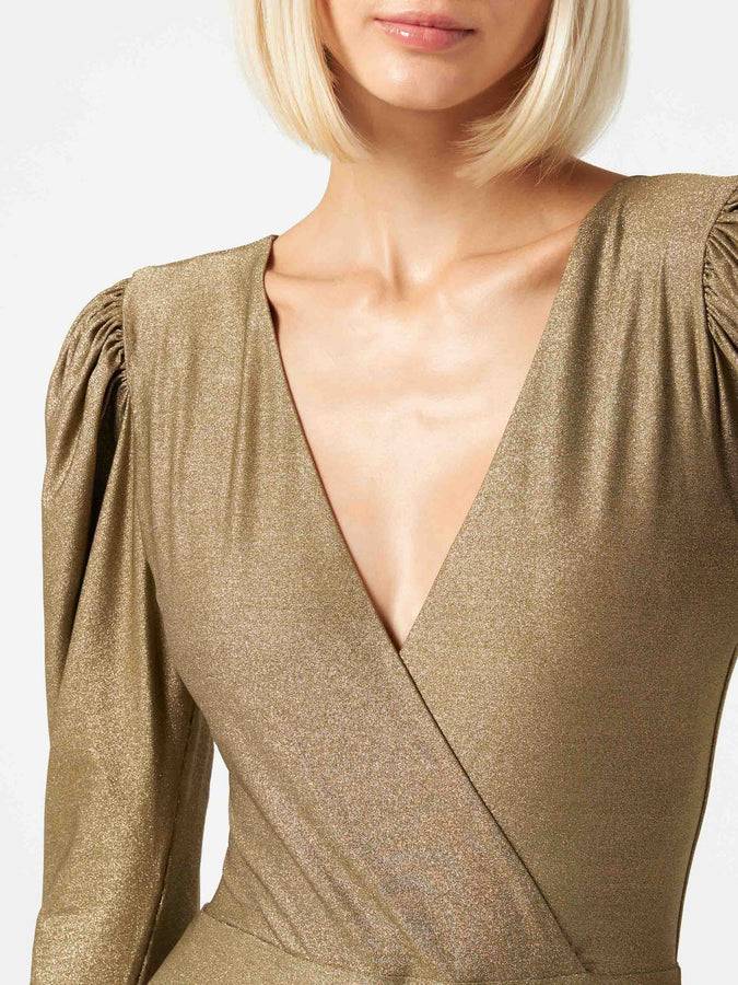 Mc2 Saint Barth Bodywear / Costume Intero In Maglia Glitter Oro