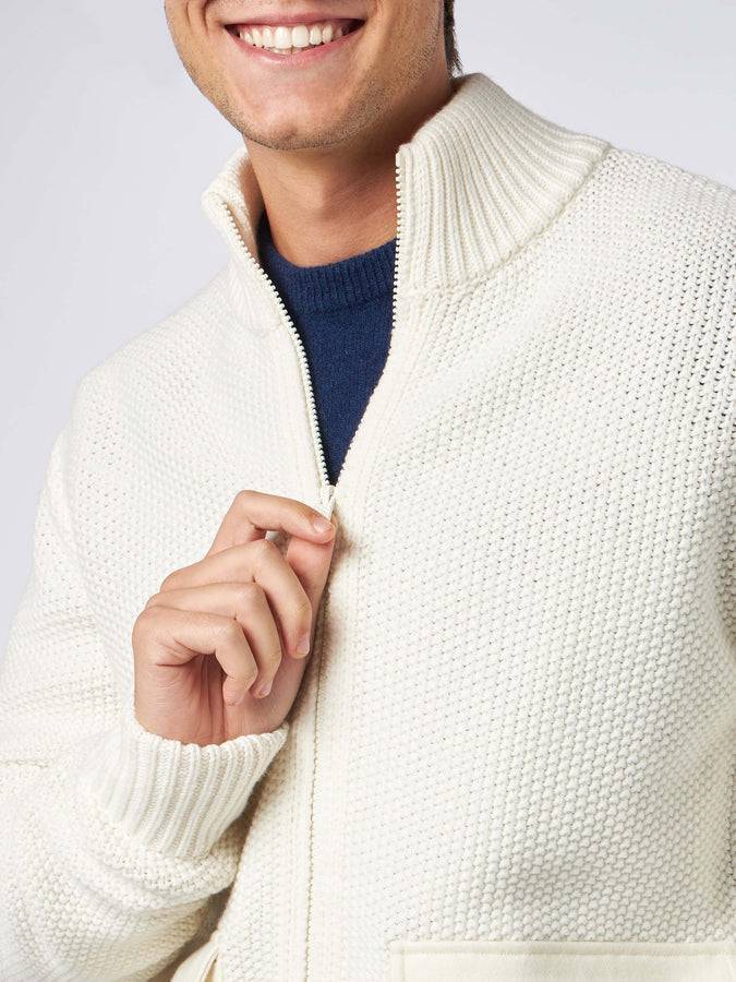 Mc2 Saint Barth Bomber Da Uomo In Maglia Con Tasche In Feltro