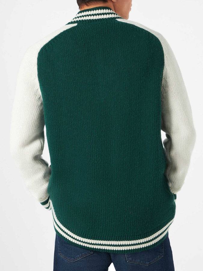 Mc2 Saint Barth Bomber In Maglia Verde Stile College