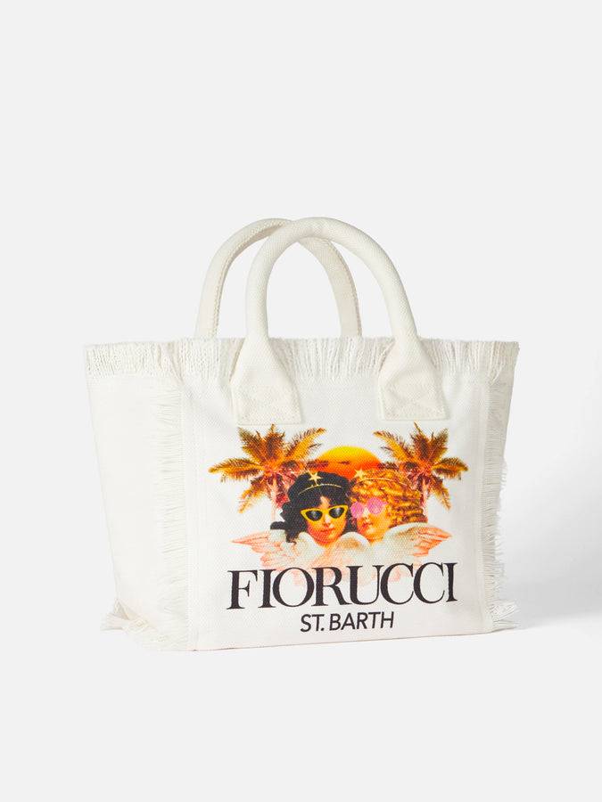 Mc2 Saint Barth Borsa A Mano Colette In Tela Di Cotone Bianca Con Stampa Angeli Fiorucci | FIORUCCI SPECIAL EDITION