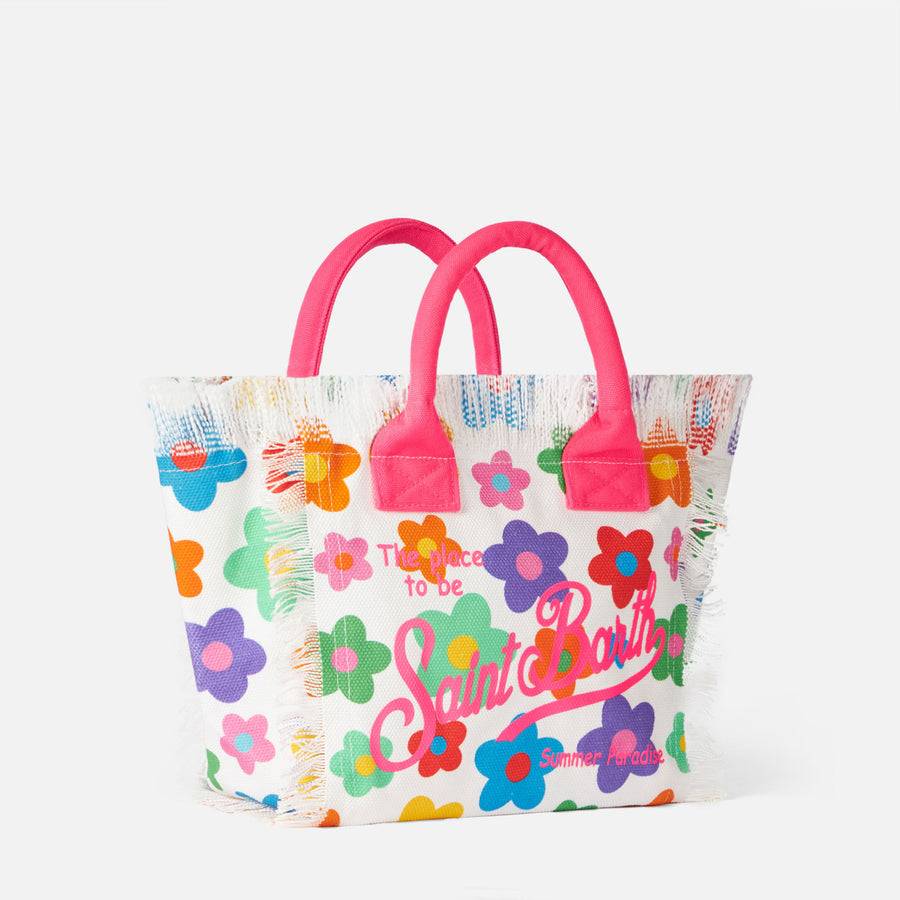 Mc2 Saint Barth Borsa A Mano Colette In Tela Di Cotone Multicolore Con Stampa Fiori