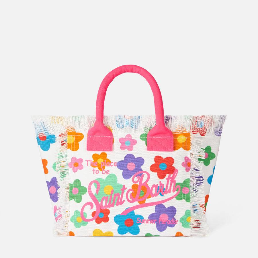 Mc2 Saint Barth Borsa A Mano Colette In Tela Di Cotone Multicolore Con Stampa Fiori