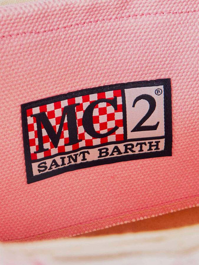 Mc2 Saint Barth Borsa A Mano Colette In Tela Di Cotone Rosa Con Stampa Angeli Fiorucci | FIORUCCI SPECIAL EDITION