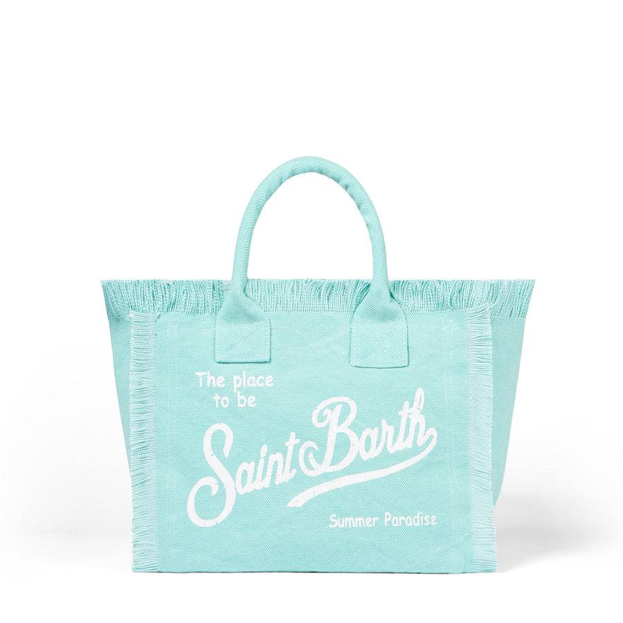 Mc2 Saint Barth Borsa A Mano Colette In Tela Di Cotone Verde Acqua