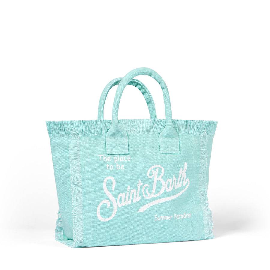 Mc2 Saint Barth Borsa A Mano Colette In Tela Di Cotone Verde Acqua