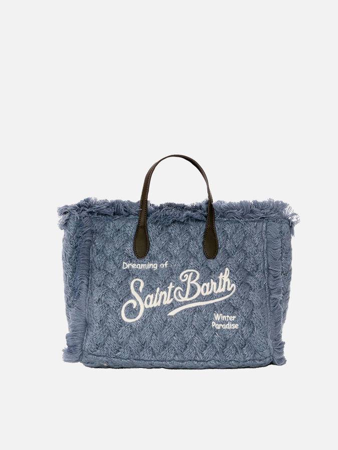 Mc2 Saint Barth Borsa a mano Colette intrecciata in lana azzurra
