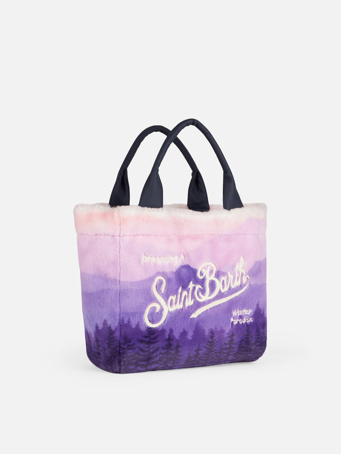 Mc2 Saint Barth Borsa A Mano Colette Morbida E Pelosa Con Stampa Jacquard Da Cartolina