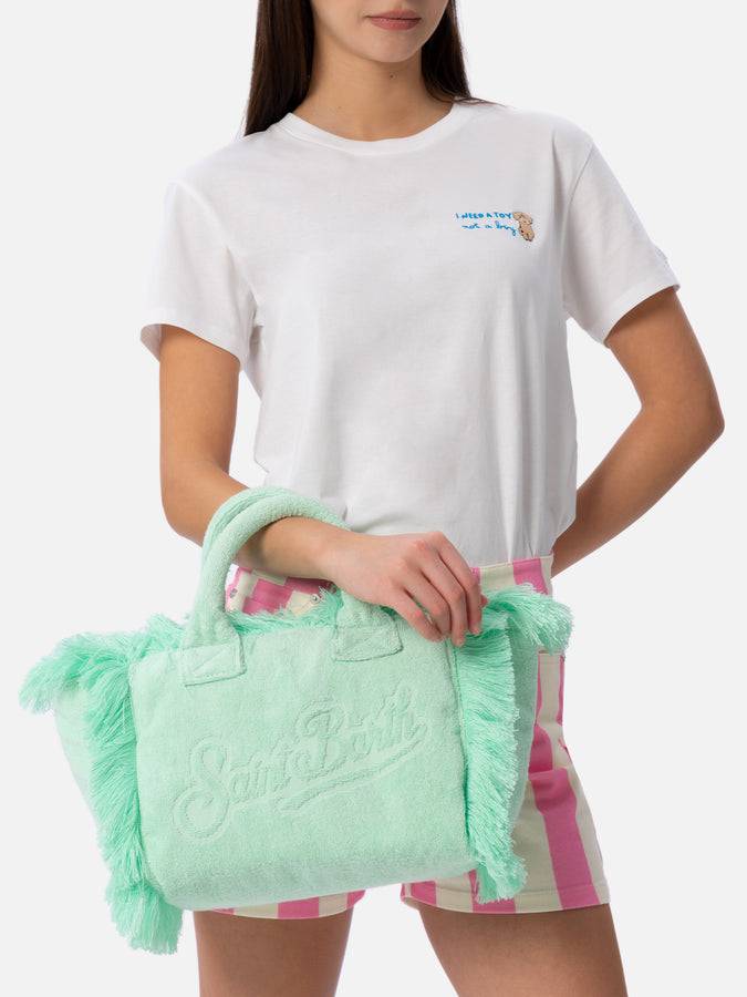 Mc2 Saint Barth Borsa A Mano Colette Terry Verde Salvia In Rilievo