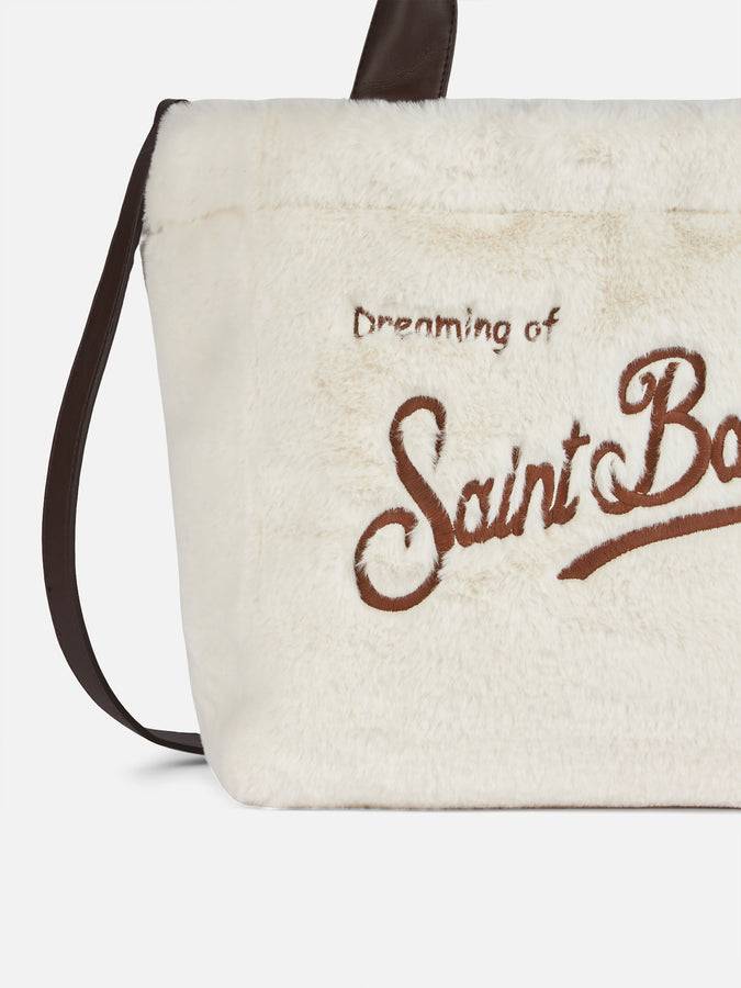 Mc2 Saint Barth Borsa A Mano Furry Bianca Colette Morbida Con Tracolla