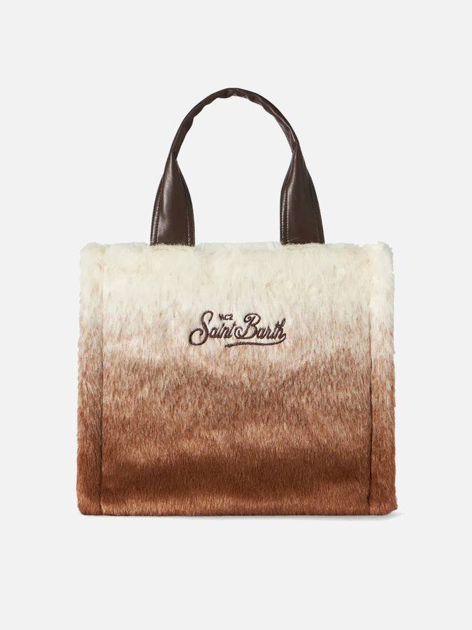 Mc2 Saint Barth Borsa A Mano In Pelliccia Sfumata Marrone