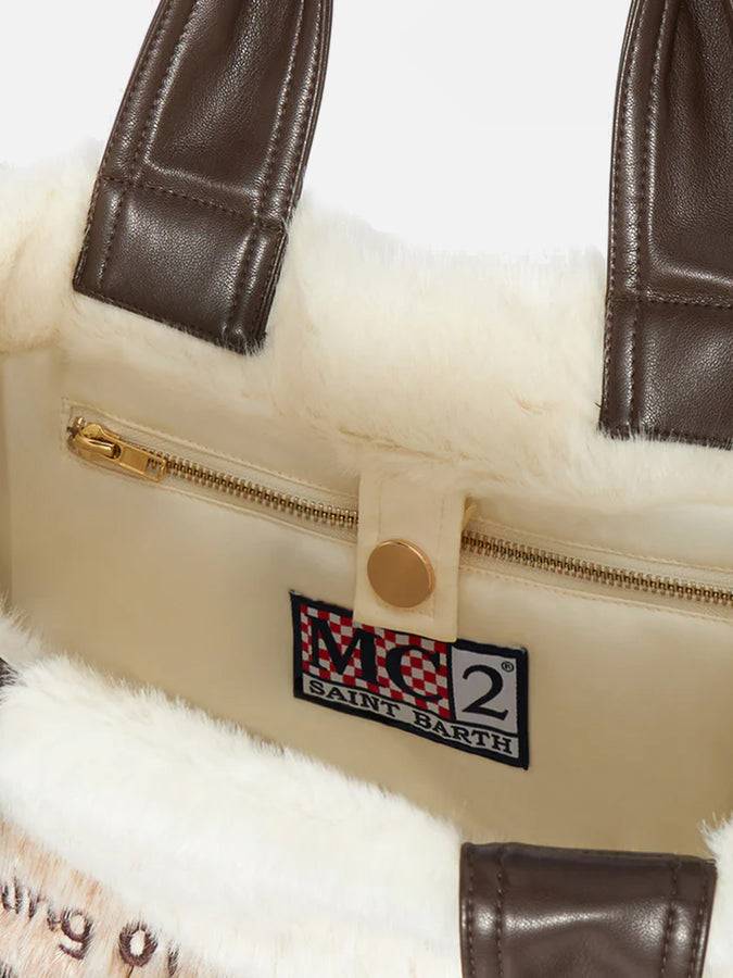 Mc2 Saint Barth Borsa A Mano In Pelliccia Sfumata Marrone