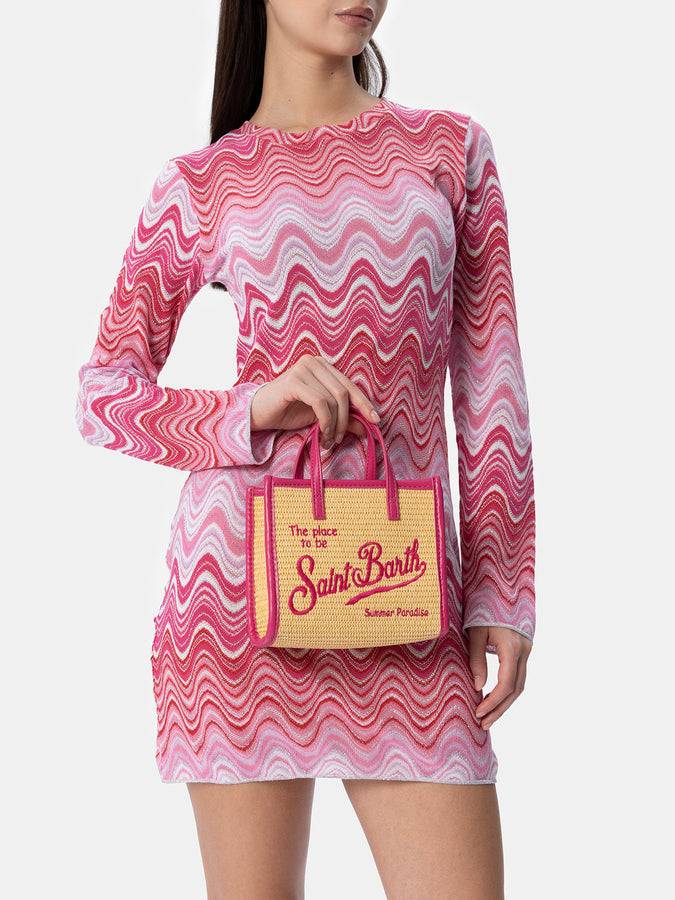Mc2 Saint Barth Borsa A Mano Mini Vivian In Paglia Beige