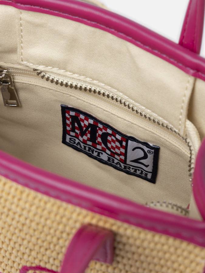 Mc2 Saint Barth Borsa A Mano Mini Vivian In Paglia Beige