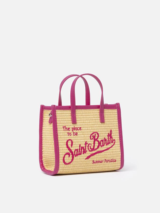 Mc2 Saint Barth Borsa A Mano Mini Vivian In Paglia Beige